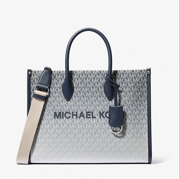 MICHAEL KORS Mirella Medium Ombré Logo EW Tote Shoulder Bag
Navy 
NWT - Picture 1 of 16